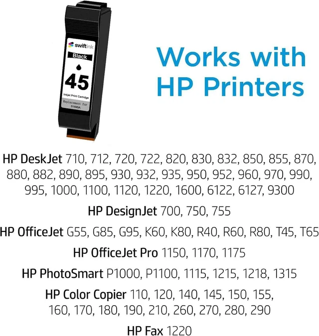 Alt view image 2 of 6 - Remanufactured for HP 45 (51645A) Ink Cartridge (Black, Single Pack)