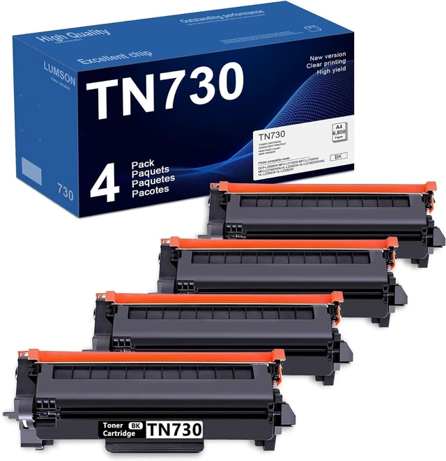 Main image of TN730 Toner Cartridge High Yield Replacement for Brother TN760 TN730 TN-760 TN-730 for DCP-L2550DW MFC-L2710DW L2750DW L2750DWXL HL-L2350DW L2370DW/DWXL L2390DW HL-L2395DW Printer (Black, 4-Pack)