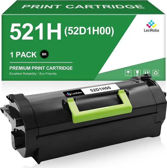 Main image of LeciRoba 521H for Lexmark 521H 52D1H00 62D1H00 52D1000 62D1000 Black Toner Cartridge for Lexmark MS710 MS711 MS810 MS811 MS812 MX710 MX711 MX810 MX811 MX812 Series Printer (25,000 Pages, 1-Pack)