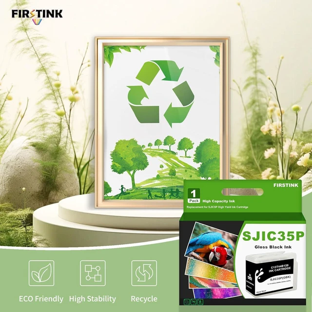 Alt view image 5 of 6 - SJIC35P Gloss Black Ink Cartridge C13T44B120 Compatible for ColorWorks CW-C6000A CW-C6000P CW-C6500P CW-C6500A Color Inkjet Label Printer