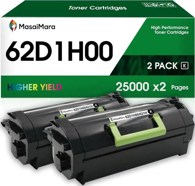 Main image of MasaiMara 62D1H00 621H Compatible Toner Cartridges for Lexmark MX710 MX711 MX810 MX811 MX812 MX710de MX710dhe MX711de MX711dhe MX711dthe MX810de MX810dfe MX810dme MX810dpe MX810dte Printer (2 Pack)
