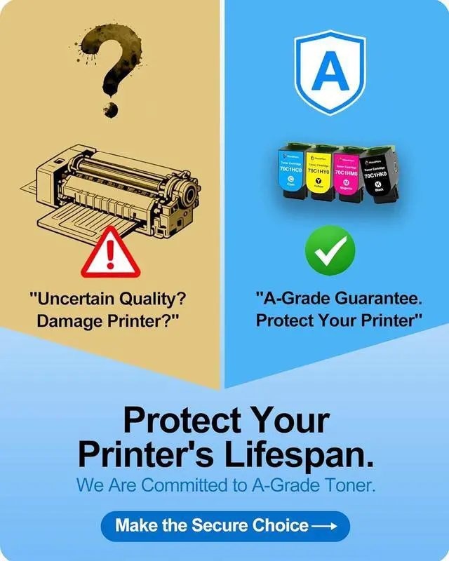 Alt view image 2 of 7 - Compatible Toner Cartridge Replacement for Lexmark 701H CS310dn CS410dn CS310n CS310 CS510de CS410n CS410 CS510-701HK 70C1HK0, 701HC 70C1HC0, 701HM 70C1HM0, 701HY 70C1HY0 (4 Pack)