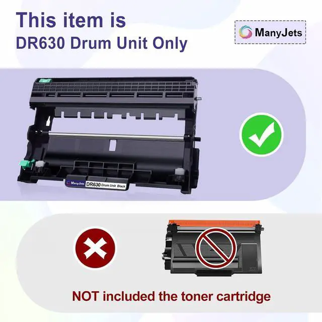 Alt view image 6 of 7 - 2-Pack DR630 Drum Unit Replacement for Brother DR630 DR-630 Drum Unit (Not Toner) Compatible for HL-L2300D HL-L2320D HL-L2305W HL-L2340DW HL-L2380DW MFC-L2700DW DCP-L2540DW Printers
