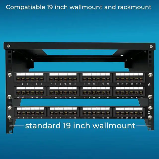 Alt view image 11 of 14 - Patch Panel 48 Port Cat6 10G Support, Network Patch Panel UTP 19-Inch, Wallmount or Rackmount 1U Ethernet Patch Panel Punch Down Block for Cat6, Cat5e, Cat5 Cabling