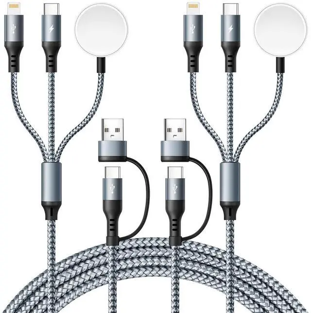 Alt view image 8 of 14 - 3 in 2 USB C Cable for Apple Watch Charger, Type C/Lightning for iPhone 16 Charger,Multi Charging Cable Cord,Portable Travel Essentials Designed for iWatch Ultra/SE/10-1 & iPhone Series-6ft/2Pack