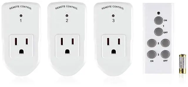 Alt view image 8 of 14 - Wireless Remote Control Outlet Electrical Switch for Lights, Fans, Christmas Lights, Small Appliance, 100ft Long Range White (Learning Code, 3Rx-2Tx) 1200W/10A, ETL & FCC Certified
