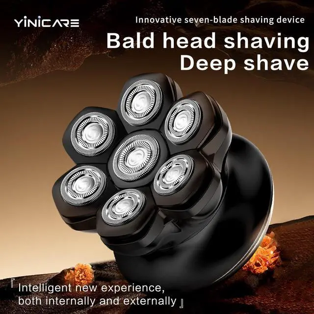 Alt view image 14 of 14 - Head Shavers for Bald Men - 7D Mens Razors for Shaving Electric Led Display Wet & Dry Bald Head Shaver Ipx6 Waterproof Shaver Type-C Charging