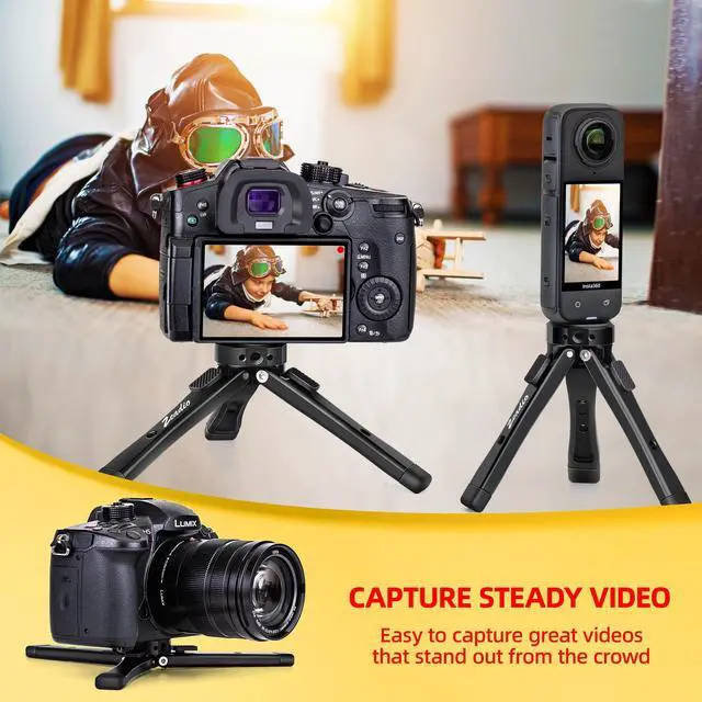 Alt view image 11 of 14 - Heavy Duty Mini Metal Tripod Stand - Universal Small Table Tripod for Camera, Gimbal, Action Cam, Camcorder, Microphone, LED Light, etc(40kg/88lb Load)