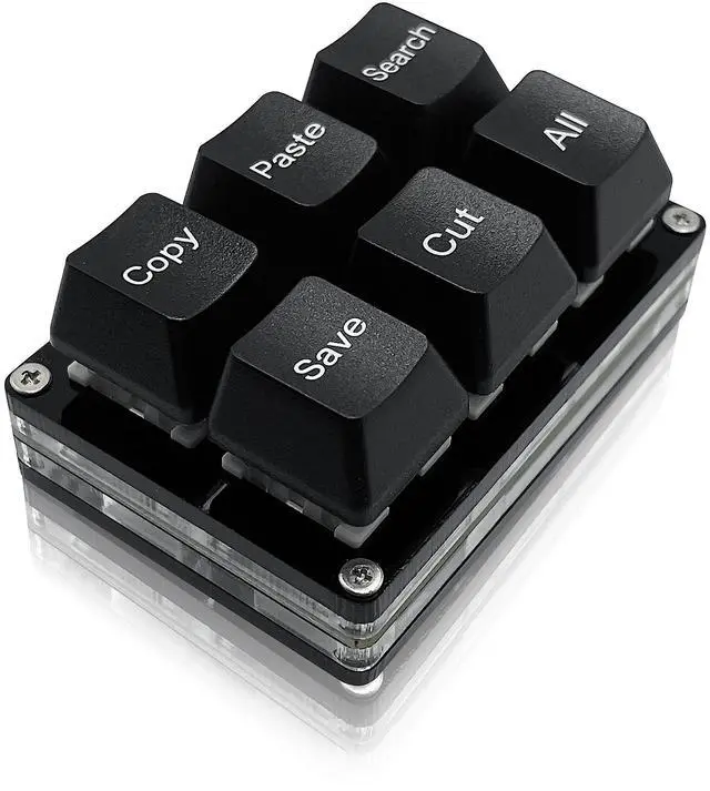 Alt view image 5 of 8 - Copy Paste Search Save Cut All 6-Key Keyboard One Handed OSU Keypad Programmable Mechanical Shortcut Macro Keyboard for Working and Gaming (Black)