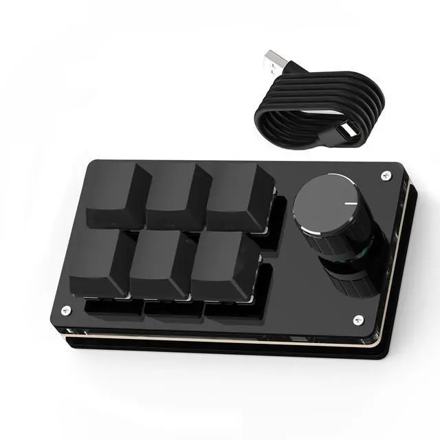 Alt view image 6 of 10 - Programmable Macro Keyboard,6 Key Macro Mechanical Gaming Macro Keypad,Custom Knob KeyPad, Hot swappable Switch Gaming Keyboard,Wired programmable keypad with Drawing Programming Video