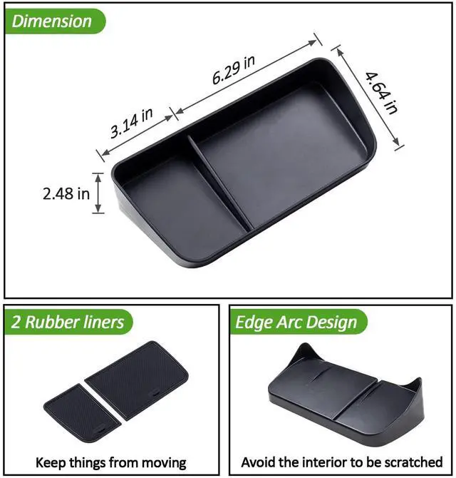 Alt view image 12 of 12 - Dash Center Console Tray Compatible with 2019-2025 Toyota Rav4 8'' Screen, Dashboard Storage Organizer Solid Plastic Tissue Sunglasses Holder (Not for New 10.5'' Multimedia Display)