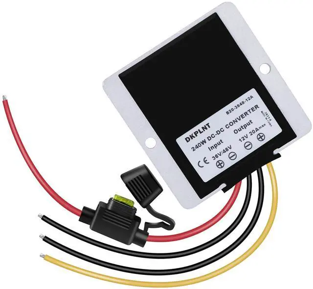 Alt view image 7 of 10 - 20A 240W 12v Golf Cart 48V 36V to 12V Converter Voltage Regulator Reducer Transformer with Fuse