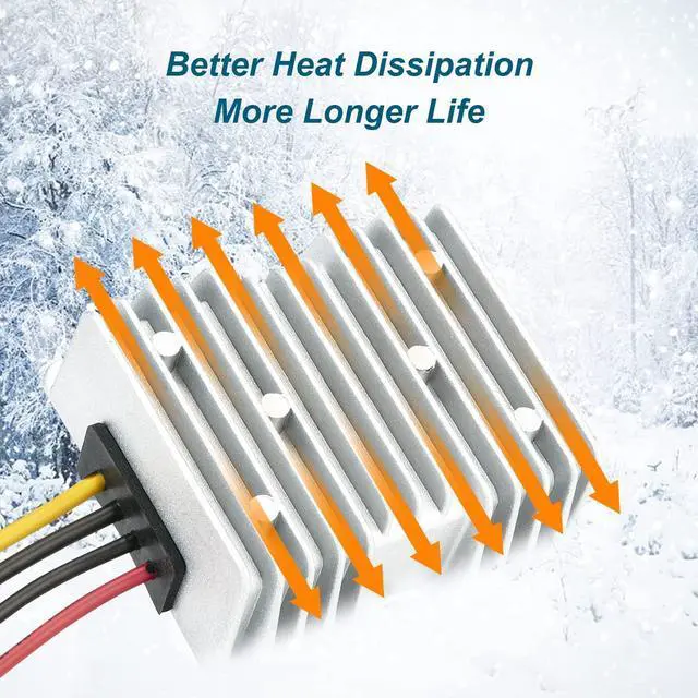 Alt view image 12 of 14 - 48V Step Down to 12V 10A 120W DC/DC Converter Regulator Low Voltage Reducer Waterproo Transformer for Cart Scooters, LED Strip Light,Car Truck