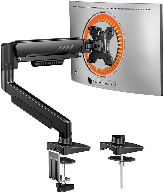 Alt view image 8 of 14 - Single Monitor Arm, Fully Adjustable Monitor Mount for 1334 Inch Screens, Fast Install Computer Monitor Stand with Tool-Free VESA Mount, Cable Management, Holds 19.8 lbs, Max VESA 100x100mm
