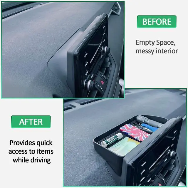 Alt view image 8 of 12 - Dash Center Console Tray Compatible with 2019-2025 Toyota Rav4 8'' Screen, Dashboard Storage Organizer Solid Plastic Tissue Sunglasses Holder (Not for New 10.5'' Multimedia Display)