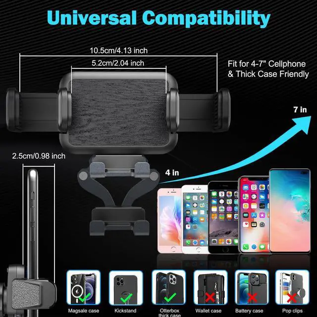 Alt view image 9 of 14 - Upgraded Car Phone Holder for Toyota Tacoma 2016 2017 2018 2019 2020 2021 2022 2023, 3rd Gen Tacoma Dashboard Clip Cell Phone Cradles Adjustable Phone Stand Phone Mount Fit for Most Smartphone