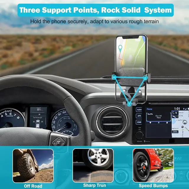 Alt view image 13 of 14 - Upgraded Car Phone Holder for Toyota Tacoma 2016 2017 2018 2019 2020 2021 2022 2023, 3rd Gen Tacoma Dashboard Clip Cell Phone Cradles Adjustable Phone Stand Phone Mount Fit for Most Smartphone