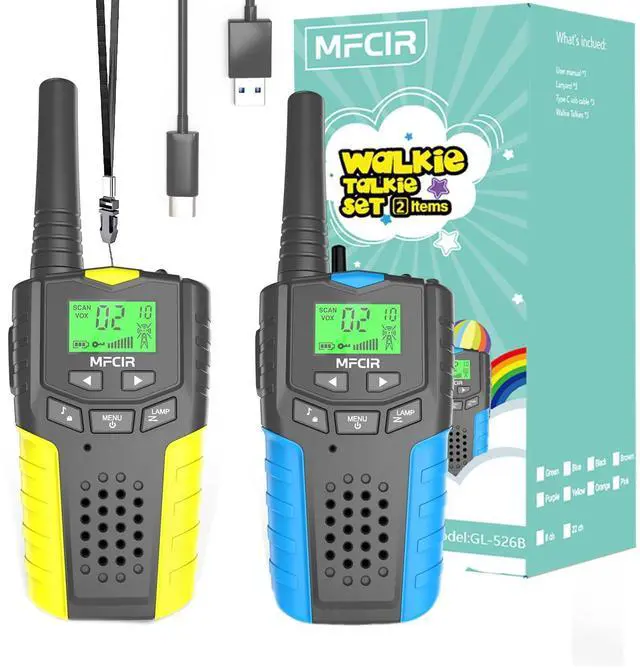 Alt view image 8 of 14 - Walkie Talkies for Kids Rechargeable 2 Pack,3 Miles Long Range 22 Channels 2 Way Radio Mini Kid Wakey takey,Birthday, Toys for Age 3-12 Year Old Boys Girls
