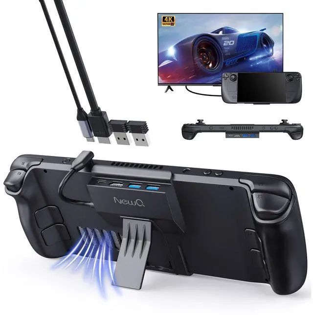 Alt view image 8 of 14 - Steam Deck Dock for Steam Deck/OLED with Foldable Stand, HDMI 4K@60Hz, 2 USB A 3.0, 100W Max PD-in, Portable or Desktop Accessories
