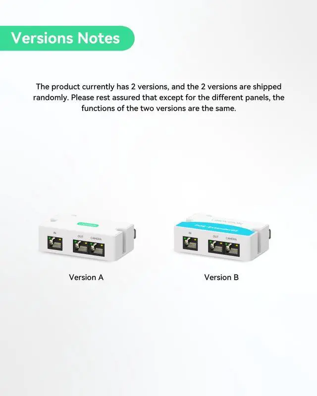 Alt view image 9 of 14 - Mini 2 Port POE Extender Up to 1000ft, Power Over Ethernet Over Cat5/6 Cable, Splitter to 2 POE Devices Like IP Cameras, IP Phone