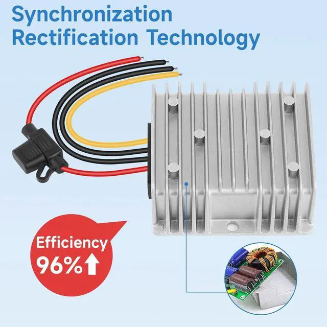 Alt view image 12 of 12 - DC-DC 36V 48V to 12V 20A 240W Step Down Converter Golf Cart Voltage Regulator Reducer Transformer with Fuse Waterproof