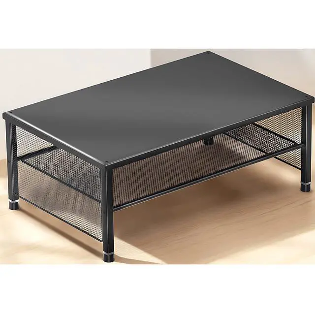 Alt view image 8 of 13 - 2-Tier Computer Monitor Stand Riser, Desk Organizer for Monitor, Printer & Laptop Stand, Desktop Workspace Organizers for Office Supplies(Black)