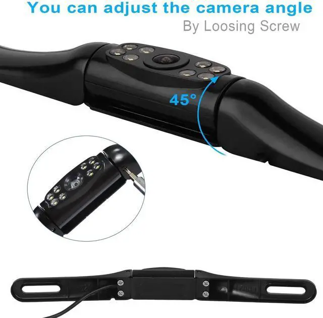 Alt view image 14 of 14 - License Plate Backup Camera, Waterproof 170° View Rear View Reverse Camera Night Vision Back up Camera Systems for Cars Trucks Pickup SUVs Trailer