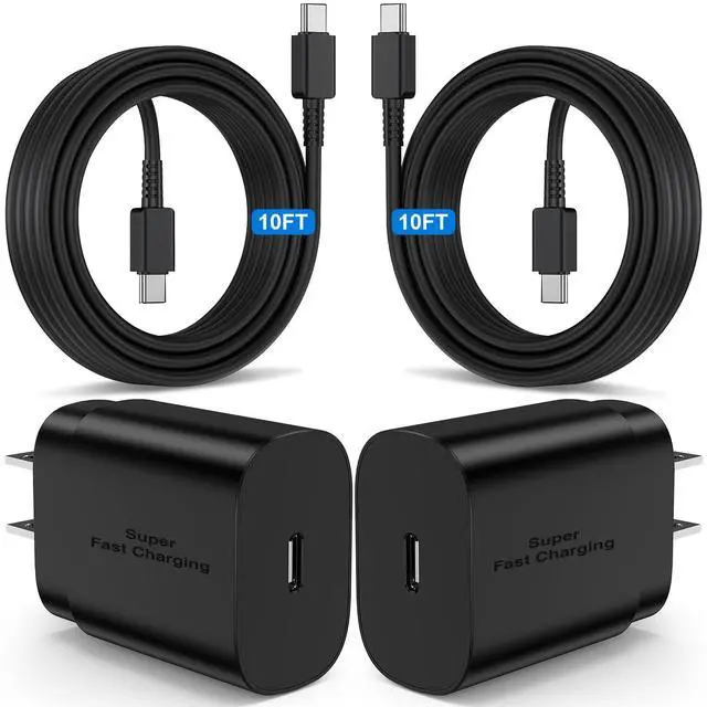 Alt view image 8 of 14 - 2Pack 25W Super Fast Charger Type C 6ft, USB C Wall Charging and Long Android Phone Charger Cable Cord for Samsung Galaxy S25 Ultra/S25 Plus/S25/S24+/S24 Ultra/S23 Ultra/S22 Plus/S21/Note 20/Note10+