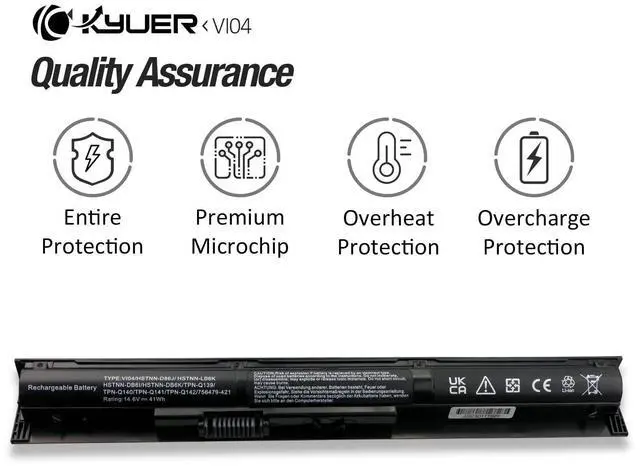 Alt view image 13 of 14 - VI04 756743-001 Battery Replacement for HP ProBook 440 G2 450 G2 TPN Q139 Q140 Q141 Q142 Q143 fit for HP Envy 14 15 17 Series Spare 756743-001 756745-001 756479-421 HSTNN-DB6K HSTNN-LB6K