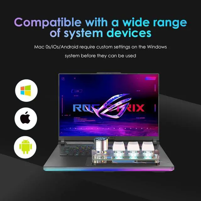 Alt view image 11 of 14 - Macro Pad Macropad Macro Programmable Keypad Customized 3-Key Mini Mechanical Gaming Keyboard, One Handed Keyboard RGB LED Backlit OSU Multifunctional Macropad wtih Knob Type C 1m Cable