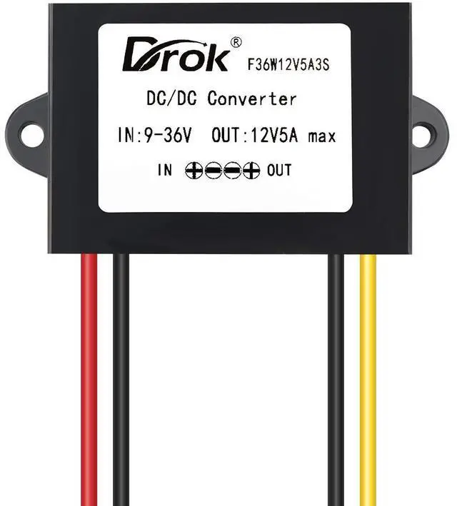 Alt view image 9 of 14 - DC-DC Stabilizer, 9V-36V to 12V Boost Buck Converter 5A 60W Waterproof Auto Step Up Down Voltage Regulator 12V Volt Transformer for Car Audio Solar Power System LCD Television LED Display Screen