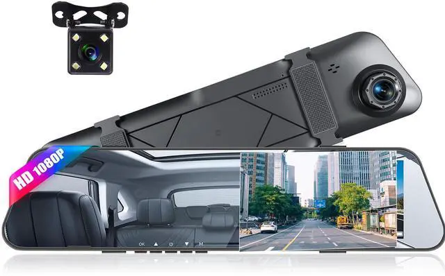Alt view image 8 of 14 - Mirror Dash Cam for Cars,4.5 Inch Rear View Mirror 1080P Front and Rear View Dual Cameras,Super Night Vision,Parking Assistance,24H Parking Monitor,Waterproof Backup Camera