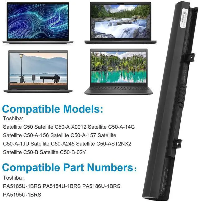 Alt view image 13 of 14 - PA5195U-1BRS Laptop Battery for Toshiba Satellite C50 C55 C55D C55T L55 L55D L55T Series PA5184U-1BRS PA5185U-1BRS PA5186U-1BRS