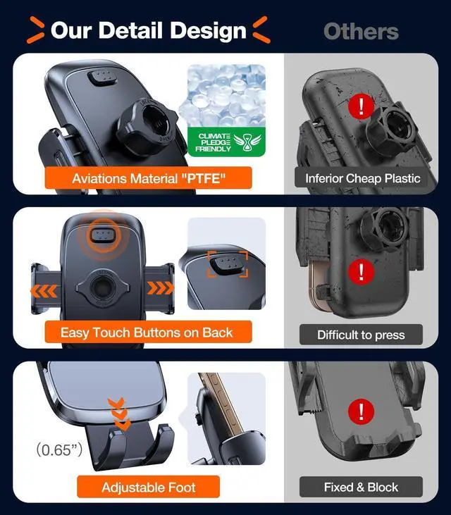 Alt view image 14 of 14 - Military-Grade Phone Holders for Your Car96+LBS Strongest SuctionCar Phone Holder Mount, Ultra-Durable Cell Phone Car Mount Truck for Dashboard Windshield Vent for iPhone 17 16 15 Pro Max Air