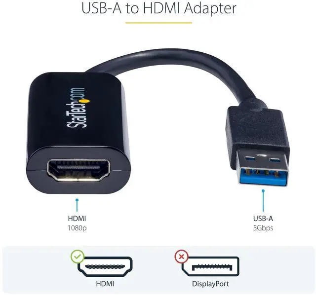 Alt view image 10 of 14 - USB 3.0 to HDMI Adapter, USB-A to HDMI Display Converter, 1080P 60Hz Full HD Video Graphics Adapter, Driver Required, USB Monitor Extender for Windows PC (USB32HDES)