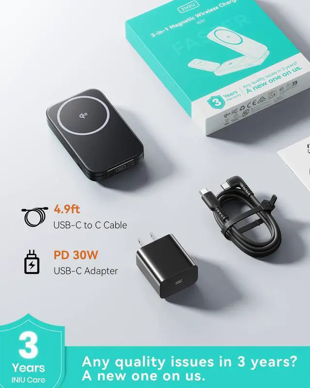Alt view image 13 of 14 - 3 in 1 Wireless Charging Station, Qi2 Certified 15W Travel Charger for Apple Multiple Devices, Foldable Magnetic Wireless Charger Stand for iPhone 17 16 15 14 13 12 Series Apple Watch AirPods