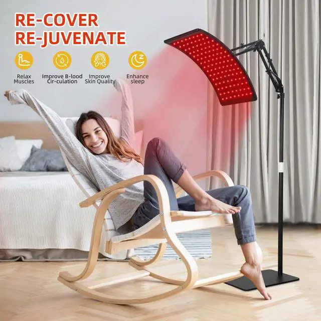 Alt view image 10 of 14 - Red Light Therapy for Face and Body, Red Infrared Light Therapy Lamp with Stand Led 660nm Red Light-Therapy& 850nm Infrared Light Device for Body