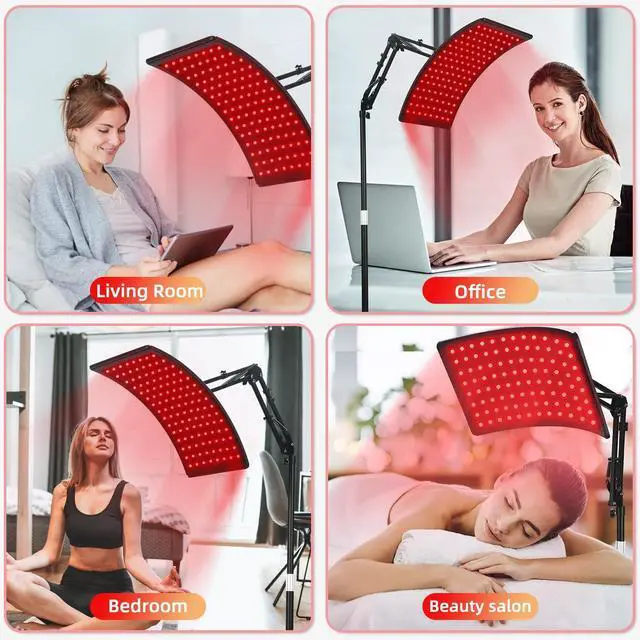 Alt view image 11 of 14 - Red Light Therapy for Face and Body, Red Infrared Light Therapy Lamp with Stand Led 660nm Red Light-Therapy& 850nm Infrared Light Device for Body
