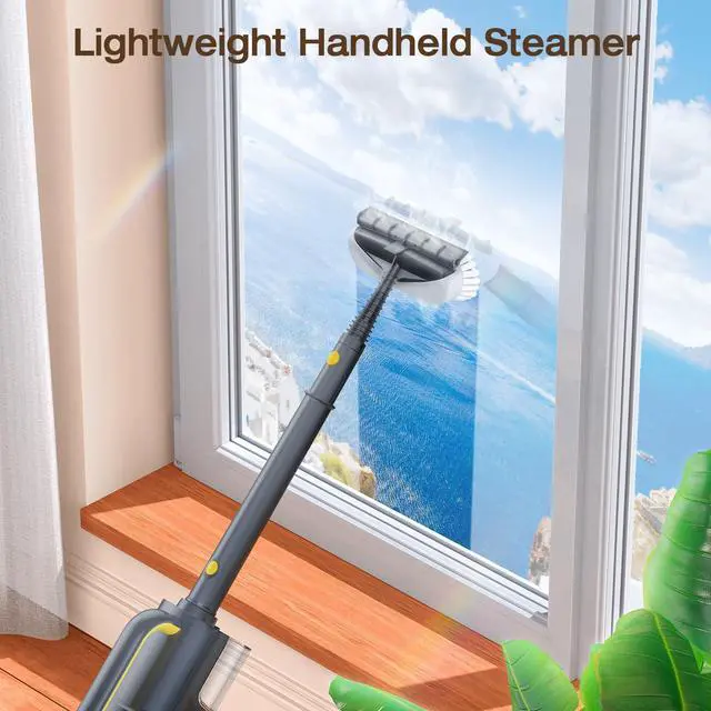 Alt view image 12 of 14 - Steam Mop with Detachable Handheld Steam Cleaner, 10-in-1 Multi Accessories, Quick 10s Heat, 350ml and 2-Level Steamer for Cleaning Floor, Carpet, BBQ Grill, Tile, and Grout, Gray