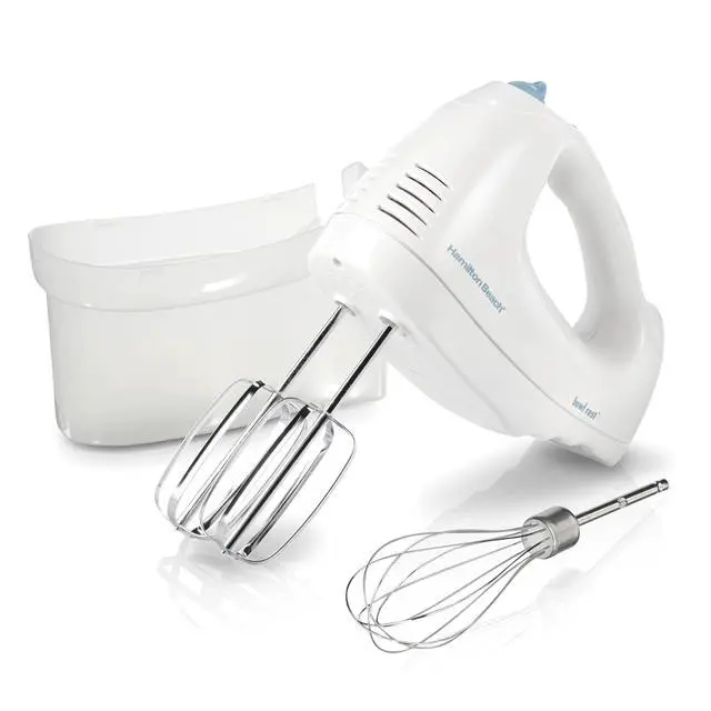 Alt view image 8 of 14 - 6-Speed Electric Hand Mixer with Whisk, Traditional Beaters, Snap-On Storage Case, 250 Watts, White