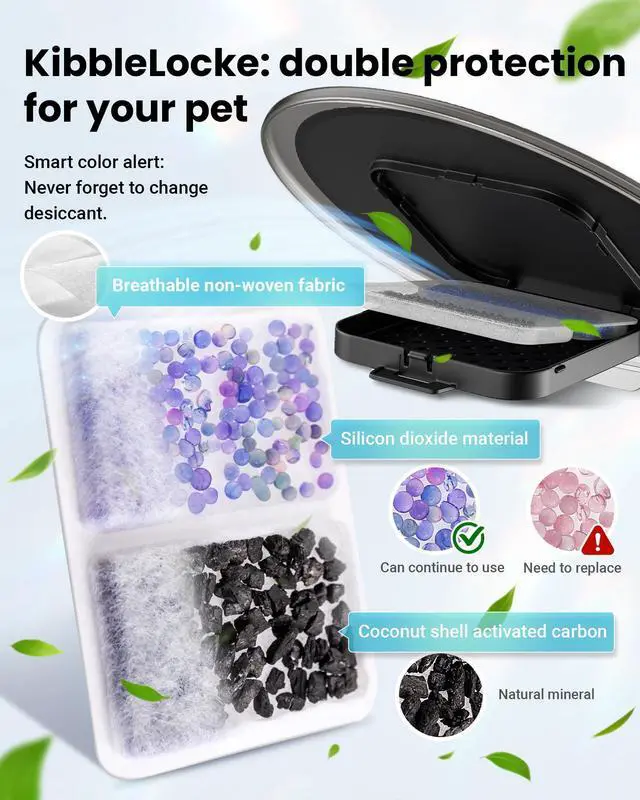 Alt view image 11 of 14 - Automatic Cat Feeder for 3 Cats, 6L/25 Cups Smart WiFi Pet Feeder, Strong Anti-Jam System, Dual-Effect Desiccant Cat Food Dispenser, with 10S Voice Recorder for Cats and Small Dog(Black)