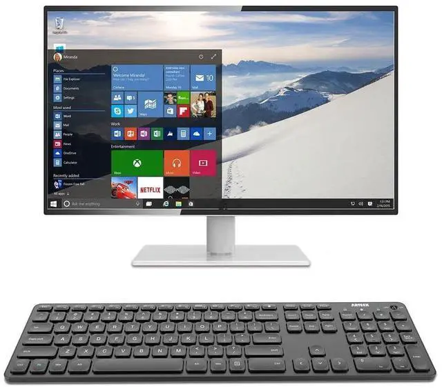 Alt view image 14 of 14 - 2.4G Wireless Keyboard Ultra Slim Full Size Keyboard with Numeric Keypad and Media Hotkey for Computer/Desktop/PC/Laptop/Surface/Smart TV and Windows 10/8/ 7 Built-in Rechargeable Battery