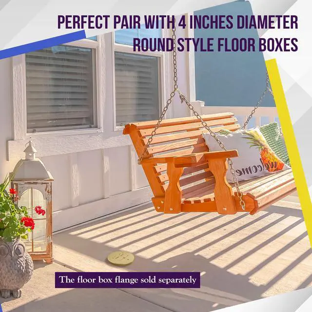 Alt view image 11 of 14 - Dual Flip Lid Floor Box Cover, 5.625" Diameter, 1 Gang, 20A Tamper-Weather Resistant Type A 2-Pin Outlet, Watertight Gaskets, UL Listed, Brass, 975517-C