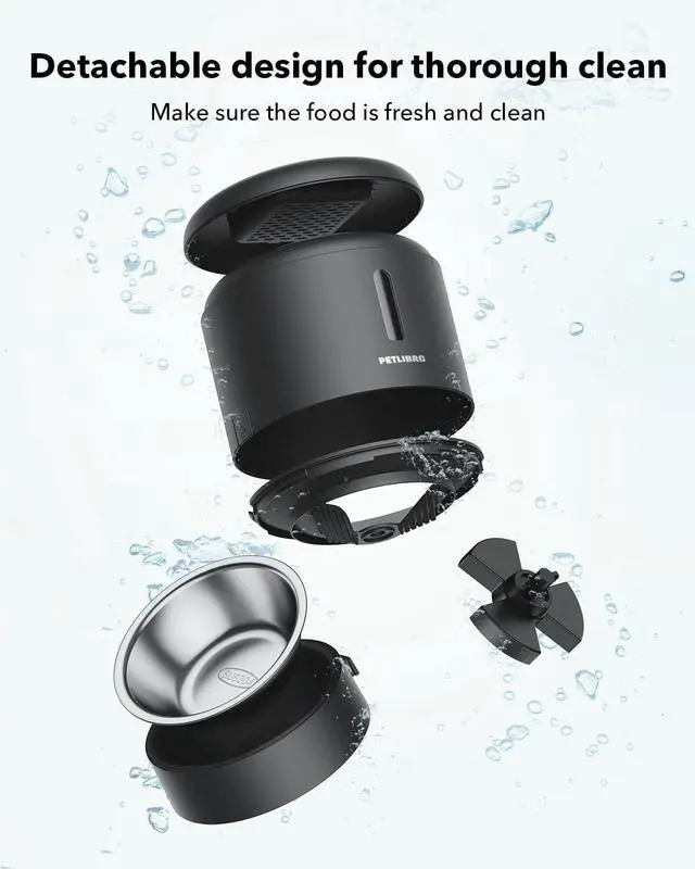 Alt view image 13 of 13 - Automatic Cat Feeder 3L Programmable Pet Food Dispenser with Airtight Storage, Timed Portion Control, Voice Meal Call & Dual Power Supply, Clog-Free Healthy Feeding for Cats & Small Dogs