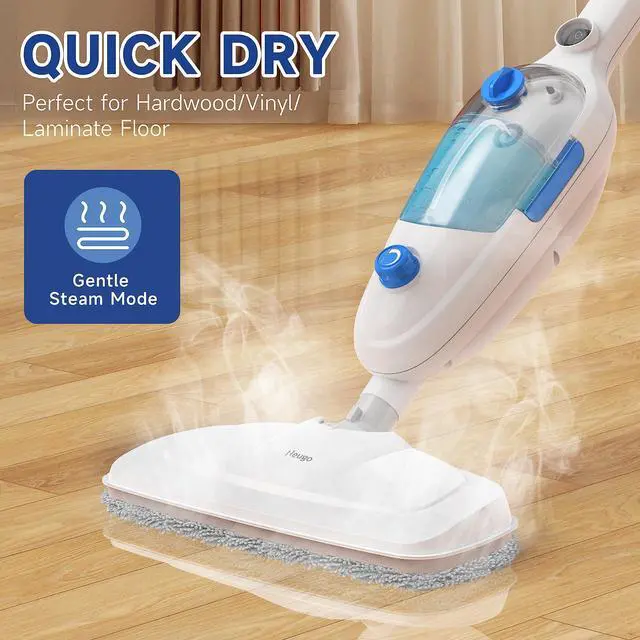 Alt view image 10 of 14 - Steam Mop for Hardwood Floor Cleaning, Floor Steamer Cleaner Lightweight for Vinyl, Laminate, Carpet, Tile Hard Floors w/Adjustable Steam Modes & Height, 23ft Cord, 2 Washable Pad