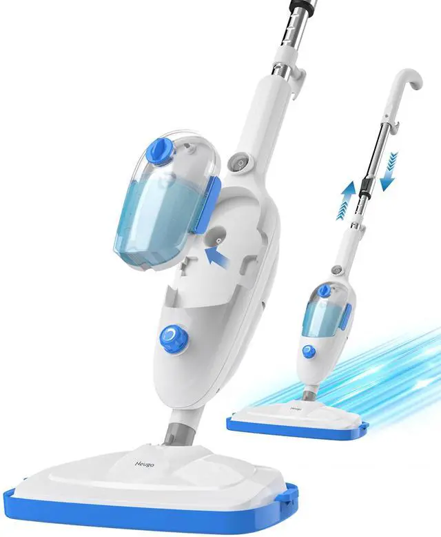 Alt view image 8 of 14 - Steam Mop for Hardwood Floor Cleaning, Floor Steamer Cleaner Lightweight for Vinyl, Laminate, Carpet, Tile Hard Floors w/Adjustable Steam Modes & Height, 23ft Cord, 2 Washable Pad