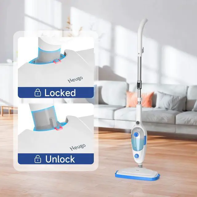 Alt view image 14 of 14 - Steam Mop for Hardwood Floor Cleaning, Floor Steamer Cleaner Lightweight for Vinyl, Laminate, Carpet, Tile Hard Floors w/Adjustable Steam Modes & Height, 23ft Cord, 2 Washable Pad