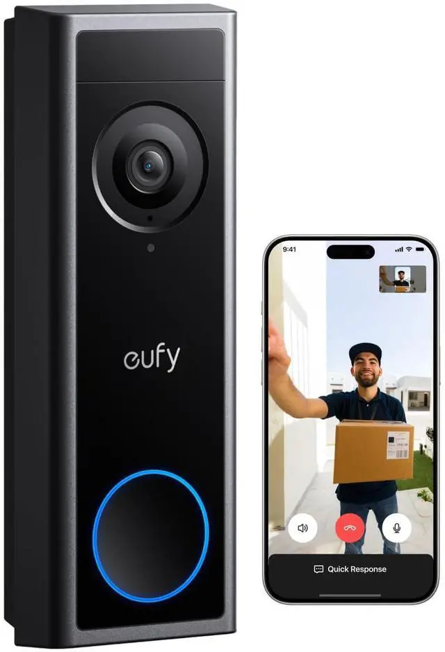 Alt view image 7 of 12 - Video Doorbell Camera C31,2K FHD,Battery/Wired Powered,Head-to-Toe View,Live Video Call,Wireless Doorbell,24/7Recording,Human and Motion Detection,HomeBase S380 Compatible,No Monthly Fee