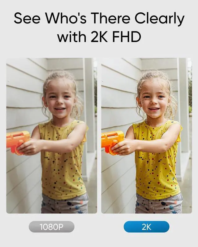 Alt view image 10 of 12 - Video Doorbell Camera C31,2K FHD,Battery/Wired Powered,Head-to-Toe View,Live Video Call,Wireless Doorbell,24/7Recording,Human and Motion Detection,HomeBase S380 Compatible,No Monthly Fee