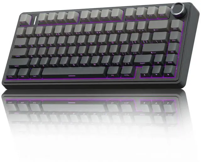 Alt view image 8 of 14 - F75 Pro Wireless Mechanical Keyboard,75% Hot Swappable Custom Keyboard with Knob,RGB Backlit,Pre-lubed Reaper Switches,Side Printed PBT Keycaps,2.4GHz/USB-C/BT5.0 Mechanical Gaming Keyboards